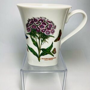 Portmeirion Botanic Garden Mug with Floral Design. Rounded square mug